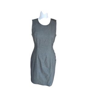 Banana Republic Women's Petite Size 2 Gray Sheath Knee Length Dress